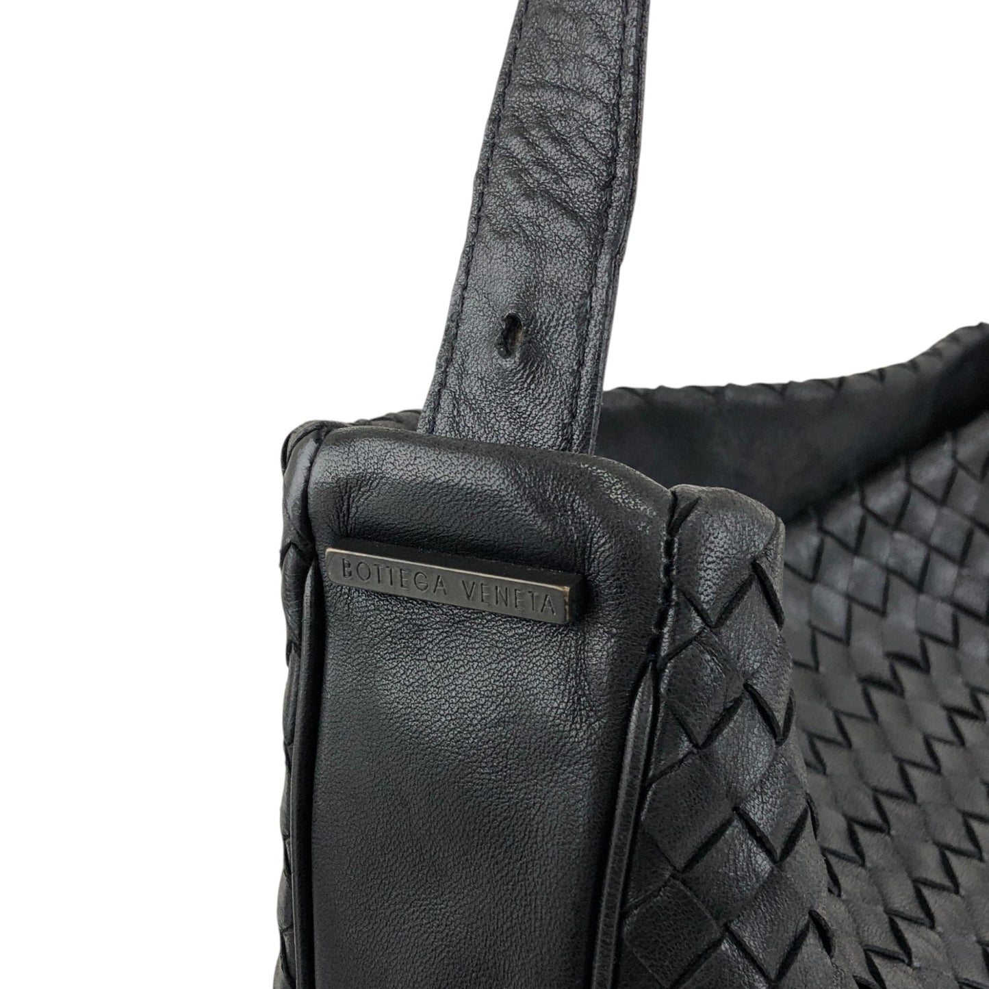 Bottega Veneta Intrecciato Shoulder bag Black Vintage e8ihib