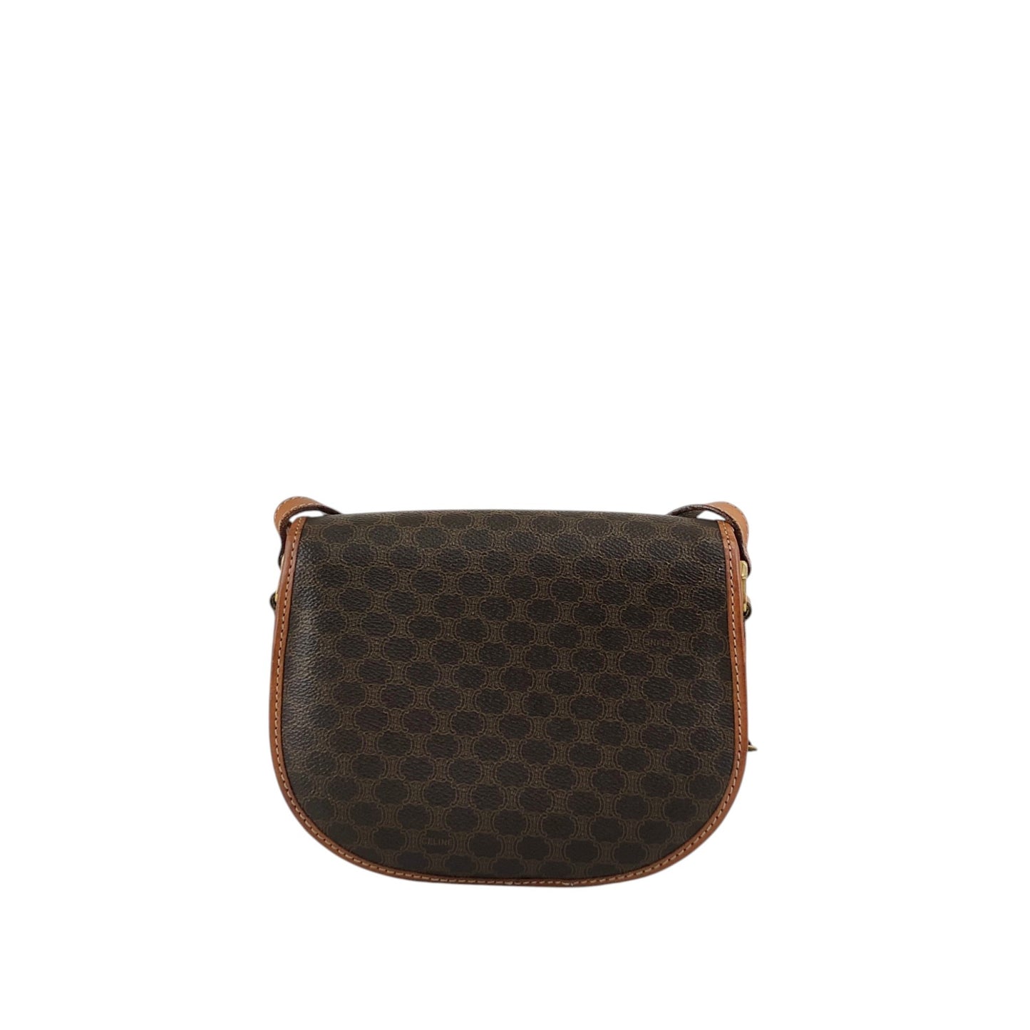 CELINE Macadam Blason Shoulder bag Brown Vintage ezwy2j