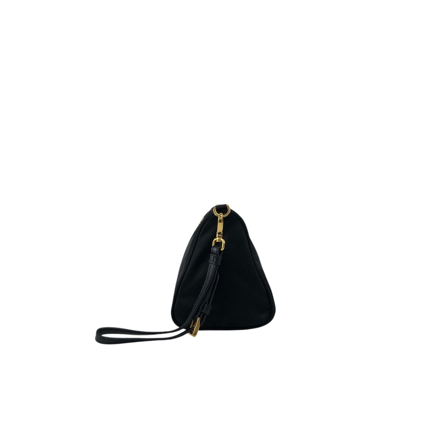 PRADA Logo  Small Handbag Pouch Black Vintage gnc6de