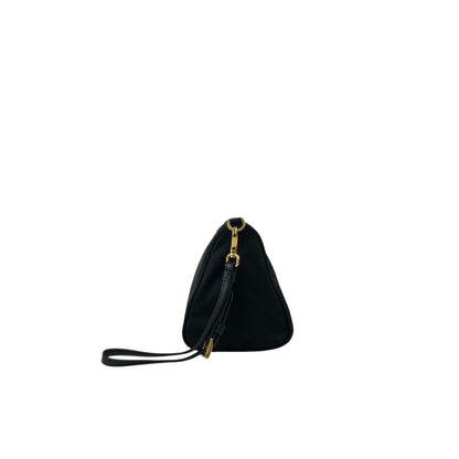 PRADA Logo  Small Handbag Pouch Black Vintage gnc6de