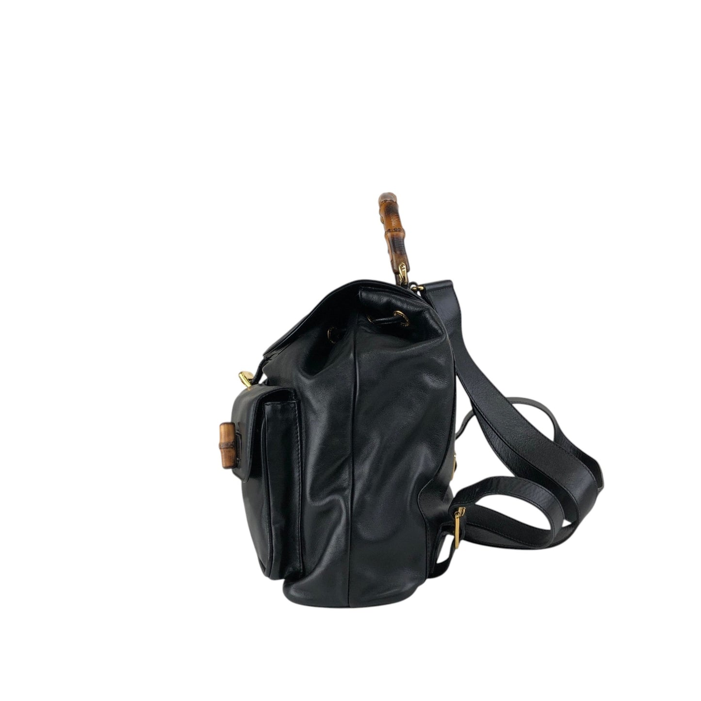 GUCCI Bamboo Backpack Black Vintage 4u5xy4