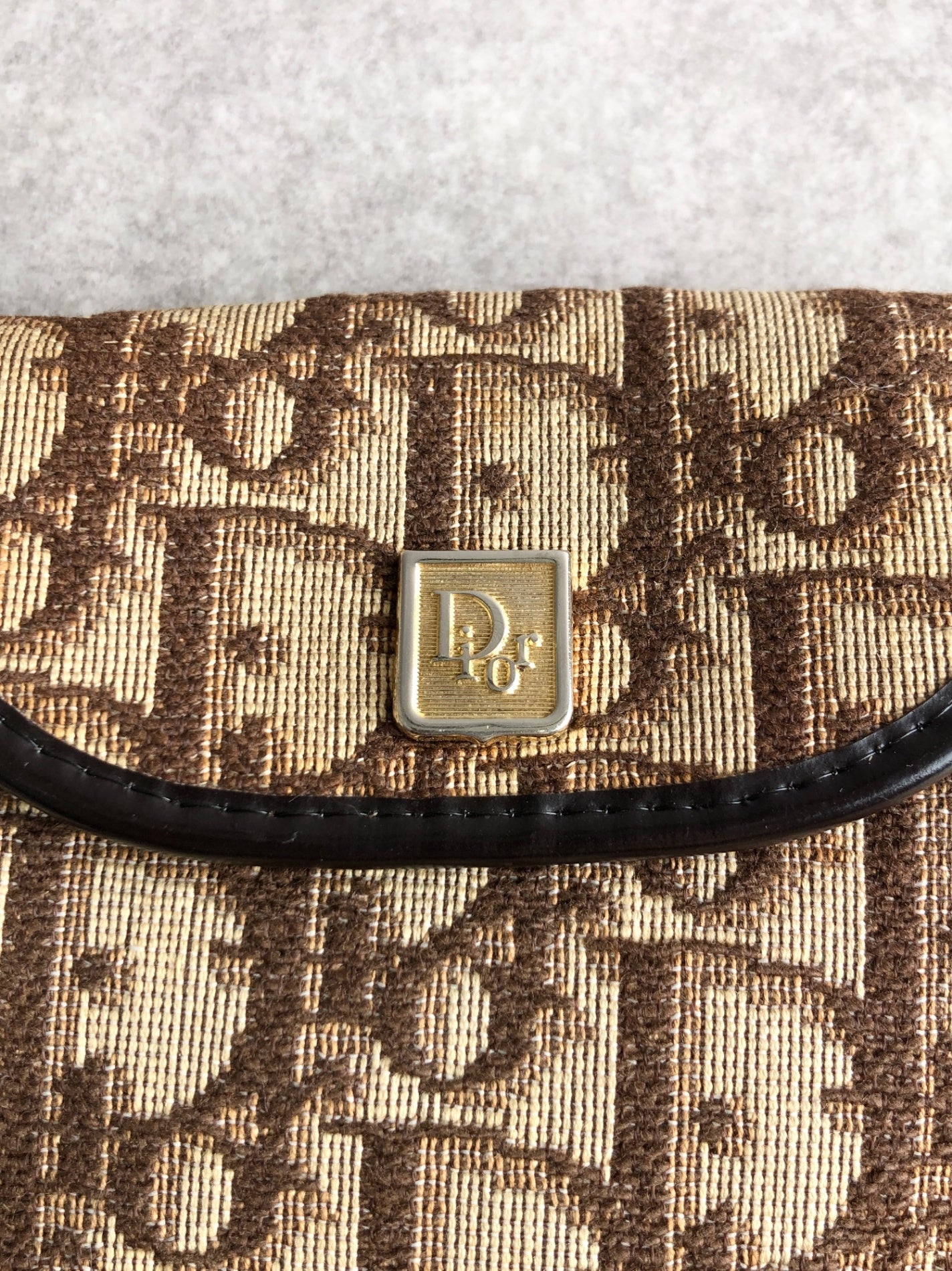 Christian Dior Trotter Coin Purse Brown Vintage 7yu3h7