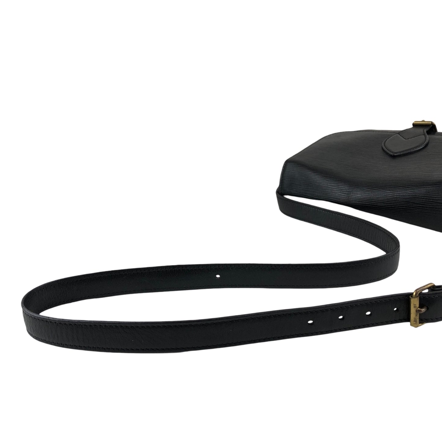 LOUIS VUITTON ルイヴィトン エピ  ショルダーバッグ ブラック LV レザー フロントバックル ipzw8h