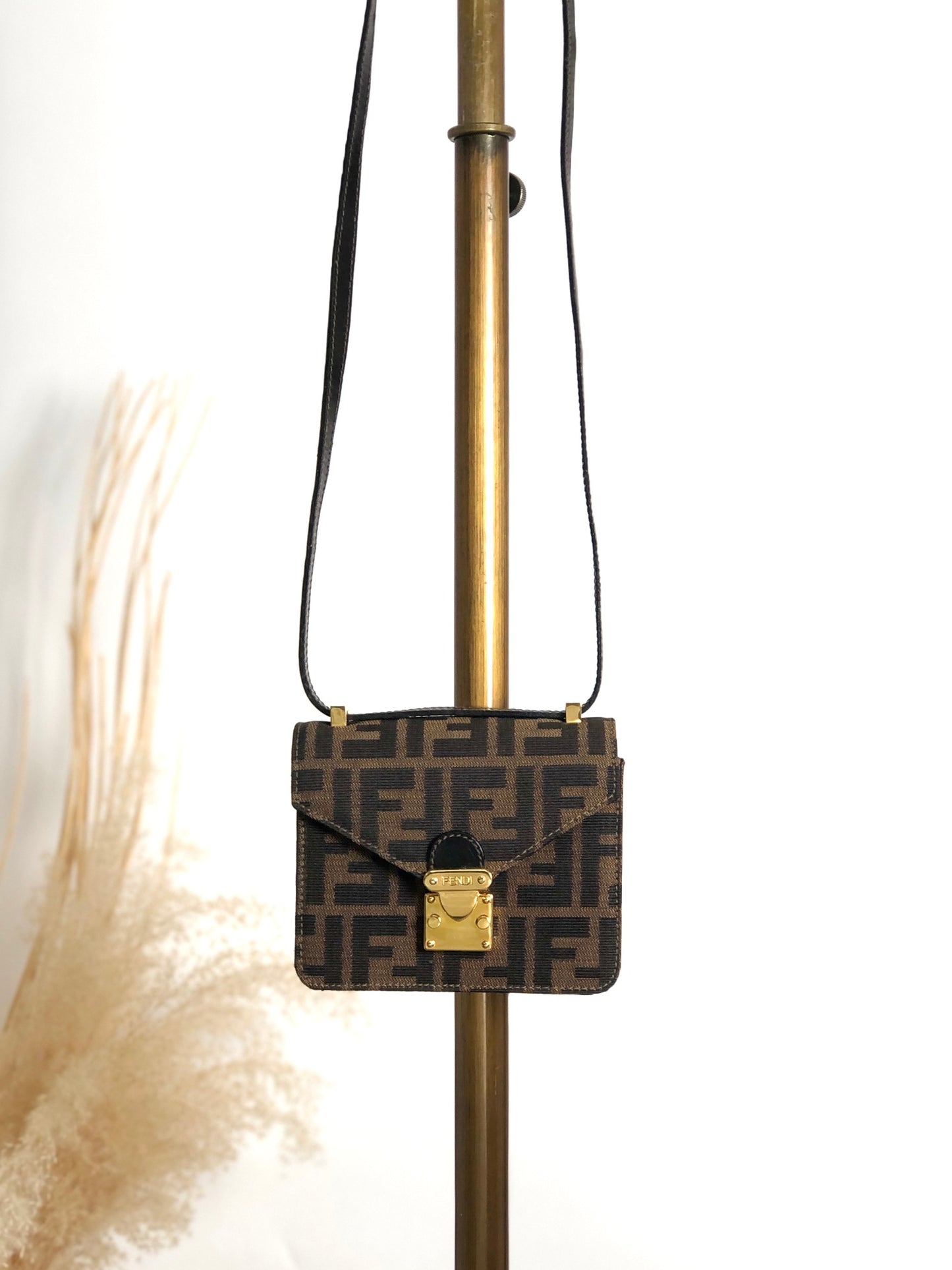 FENDI Zucca Lock Shoulder bag Brown Vintage mbiimu
