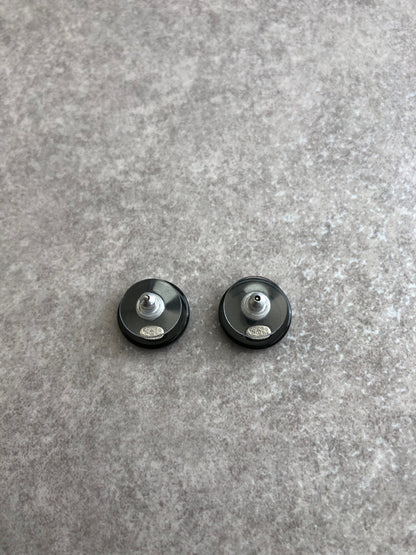 CHANEL Coco Mark Rhinestone Pierced Black Vintage wejixm