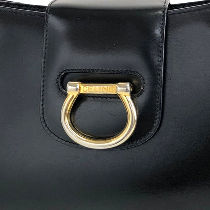 CELINE Horseshoe Handbag Black Vintage kzatm3