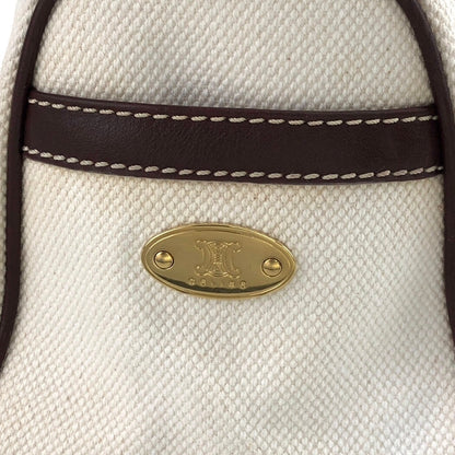 CELINE Blason Handbag White Vintage x57fp6