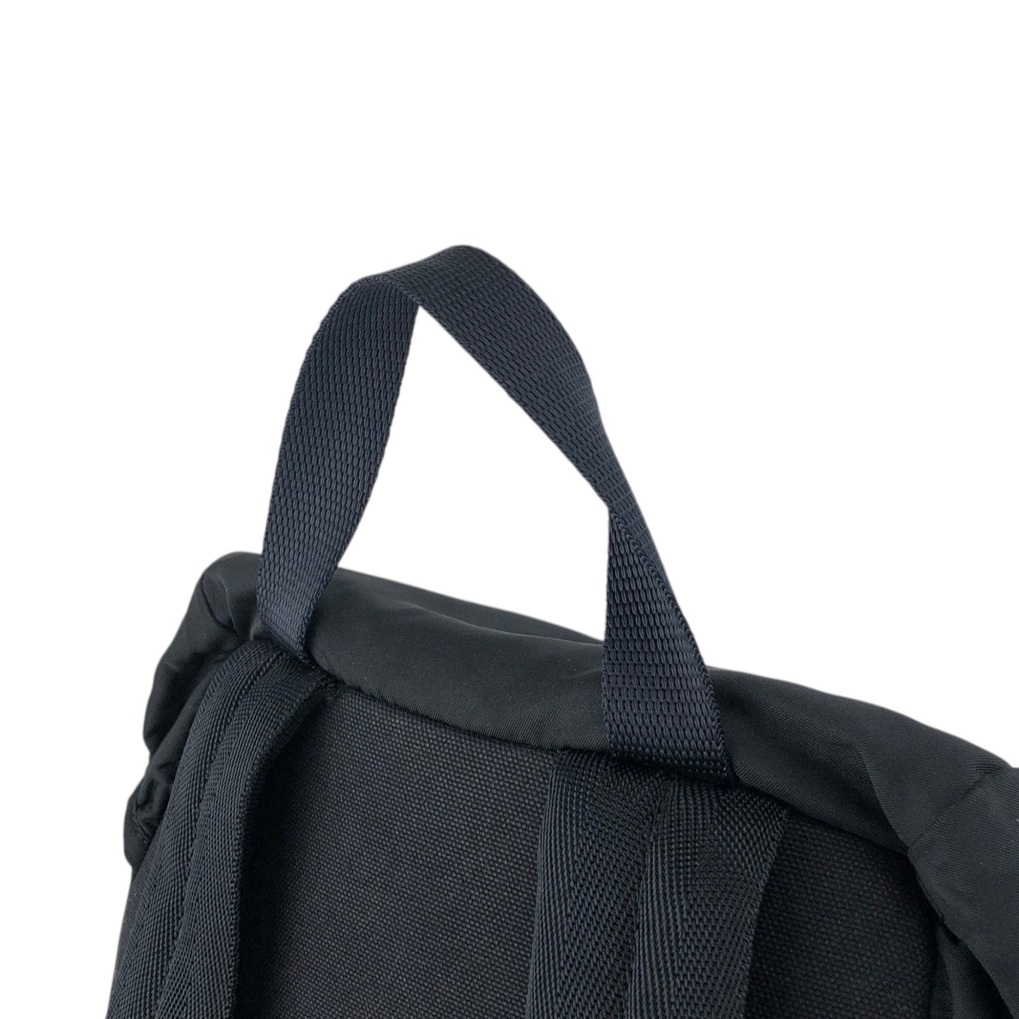 PRADA Tessuto Triangle Logo Front Buckle Backpack Black Vintage 2mkph6