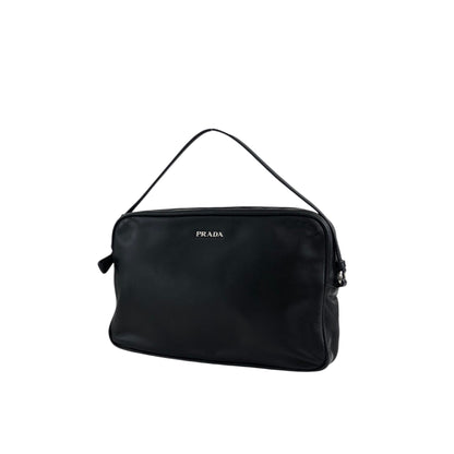 PRADA Logo Pouch Black Vintage e5kf4y