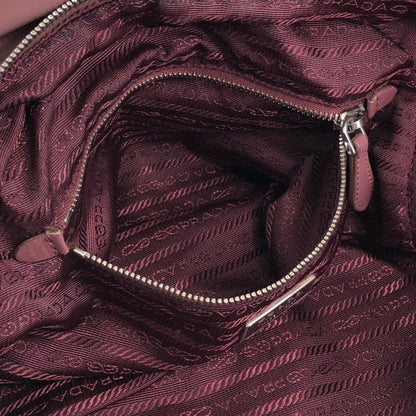 PRADA Logo Handbag Boston bag Brown Vintage 4x2uwa