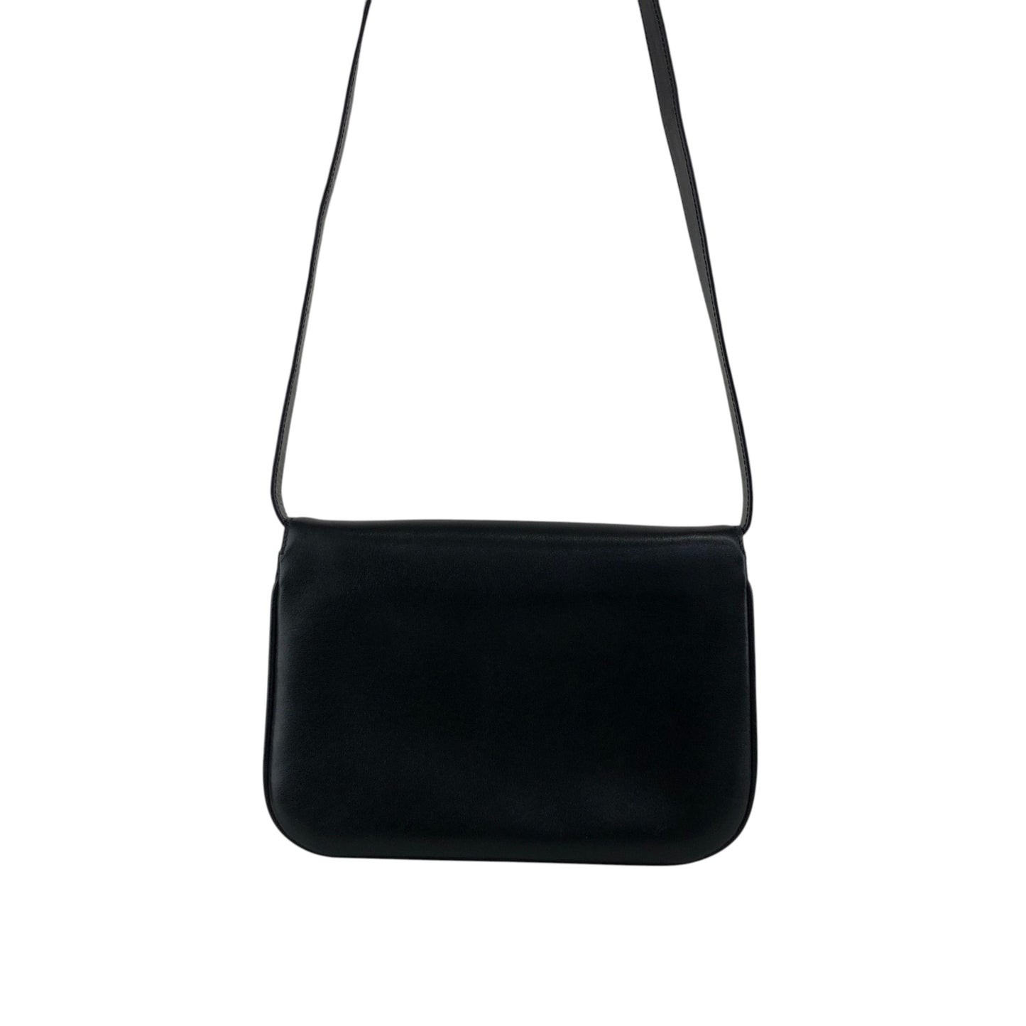 CELINE Triomphe Flap Shoulder bag Black Vintage 6t3cvm