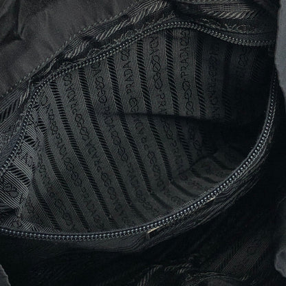 PRADA Triangle Logo Double Pocket Nylon Backpack Black Vintage izcwku