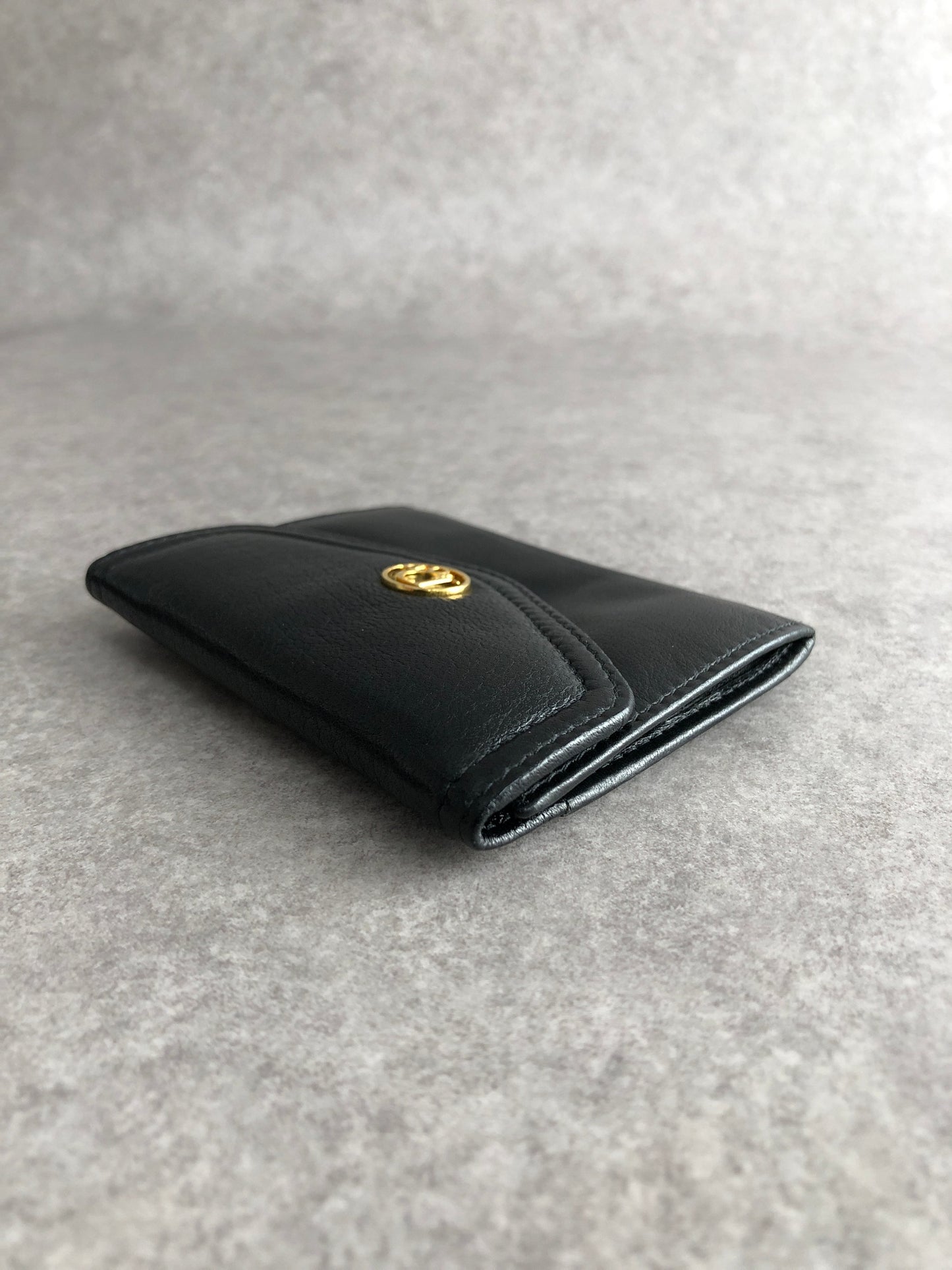 Christian Dior Logo Motif Coin Purse Black Vintage dzteww