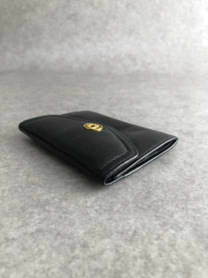 Christian Dior Logo Motif Coin Purse Black Vintage dzteww
