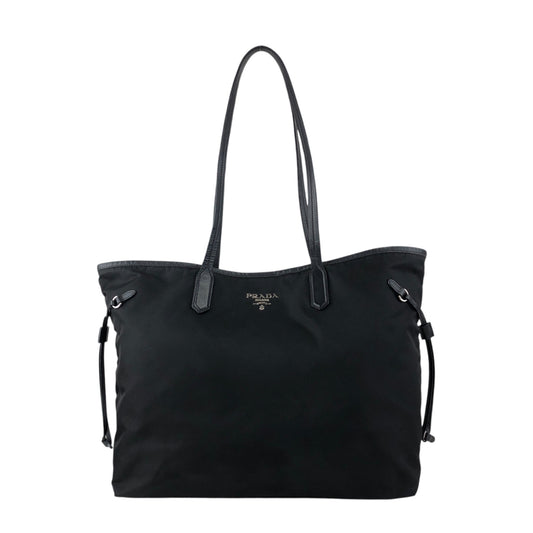 PRADA Logo Totebag Black Vintage tv4u47