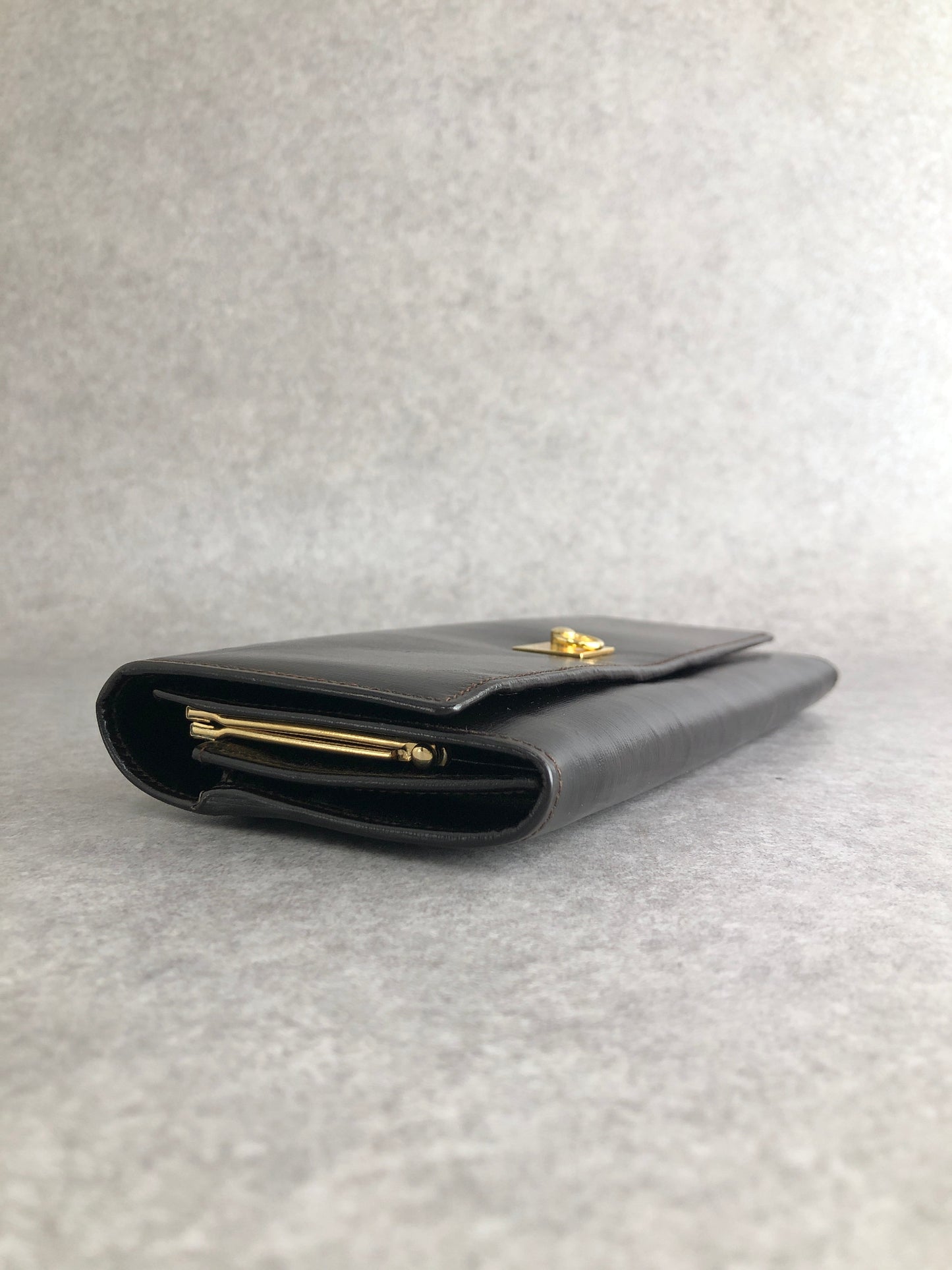CELINE Gancini Long Wallet Black Vintage xfm7yd