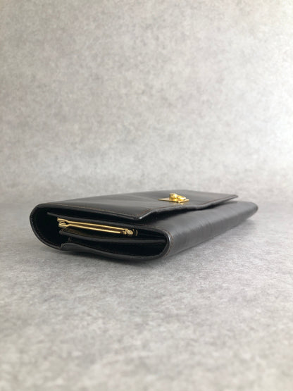 CELINE Gancini Long Wallet Black Vintage xfm7yd