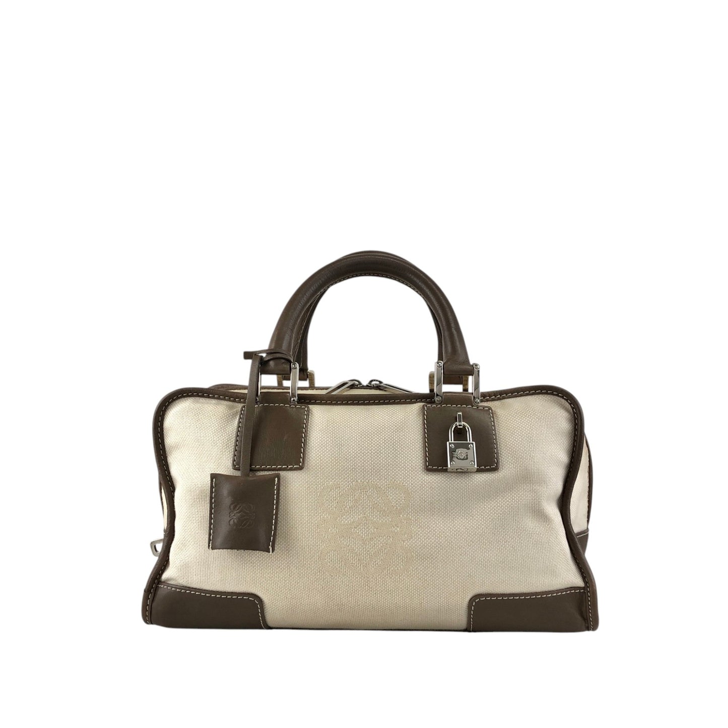 LOEWE Amazona Anagram Handbag Beige Vintage srrkp4