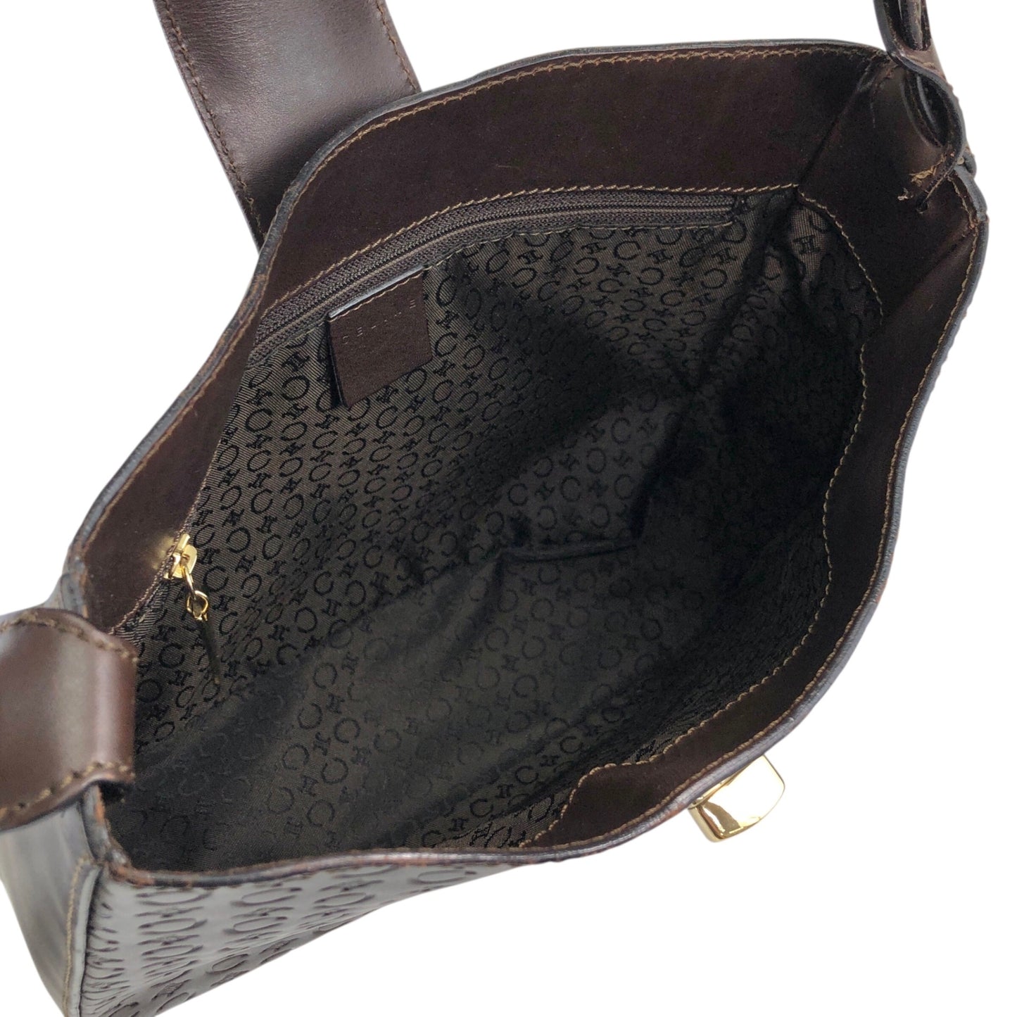 CELINE Blason Turn Lock Shoulder bag Brown Vintage txixub