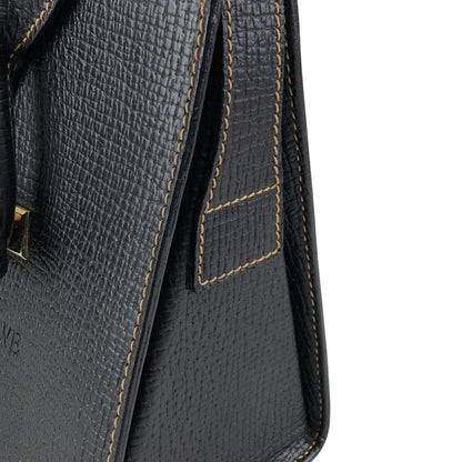 LOEWE Logo Turn Lock Shoulder bag Black Vintage 4uy7z7
