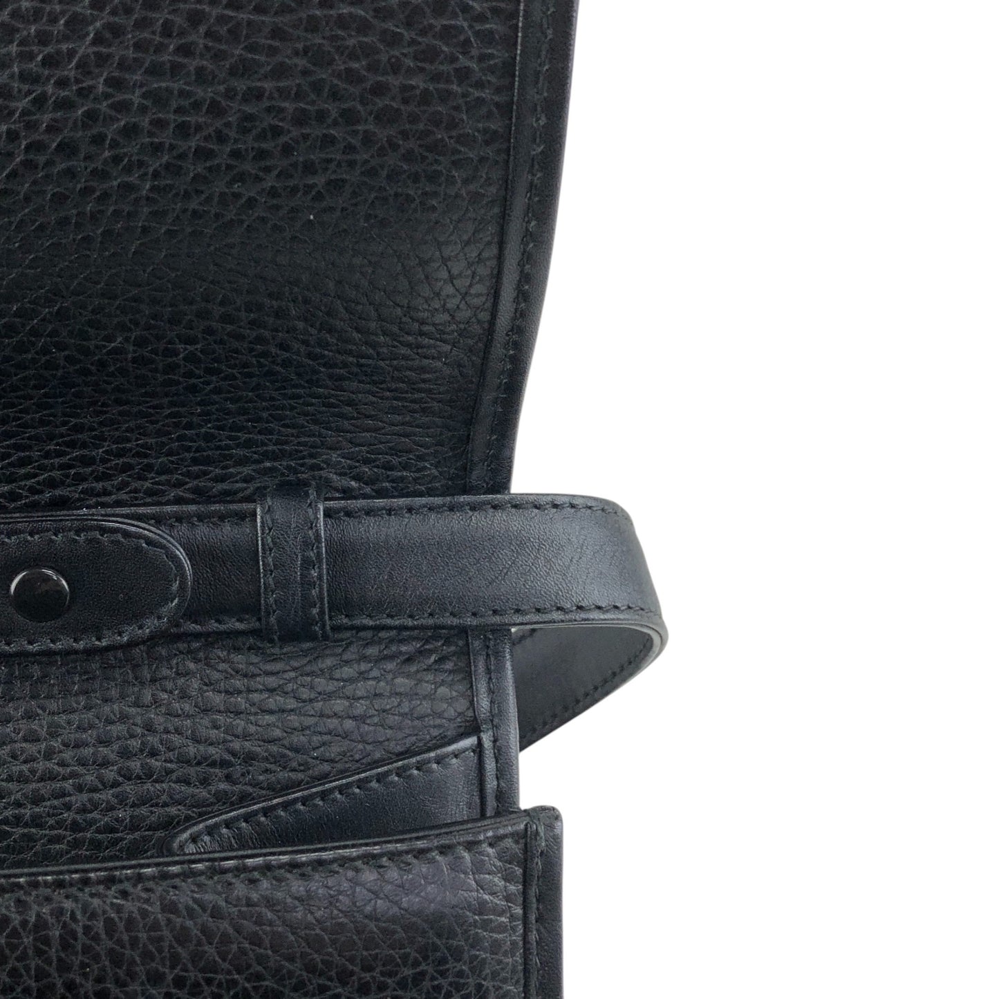 GUCCI Front Buckle Shoulder bag Black Vintage zbczdz