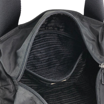 PRADA Tessuto Triangle Logo Totebag Black Vintage hszfkc