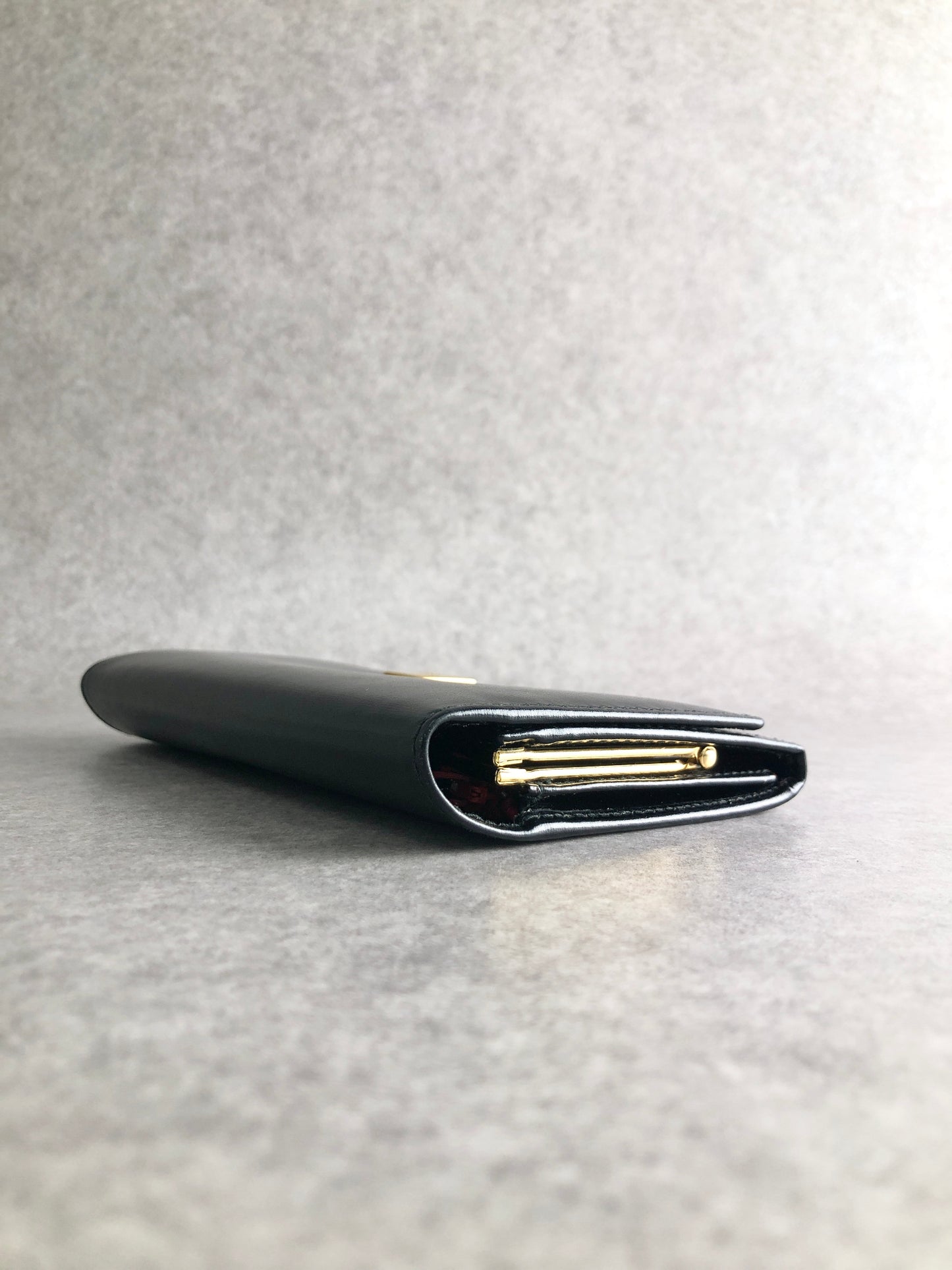 CELINE Logo Long Wallet Black Vintage gres6u