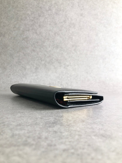 CELINE Logo Long Wallet Black Vintage gres6u