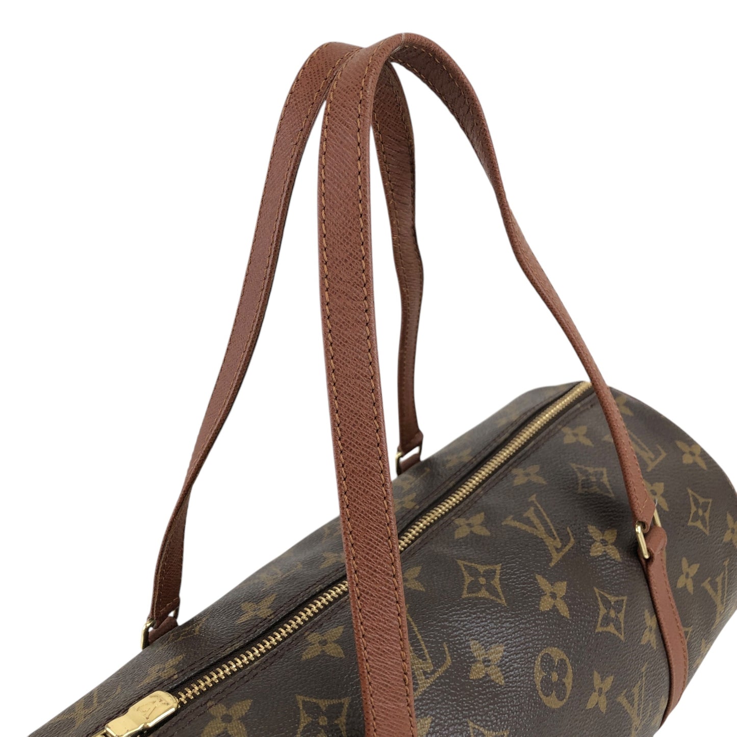 LOUIS VUITTON Monogram Handbag Brown Vintage 8j754k