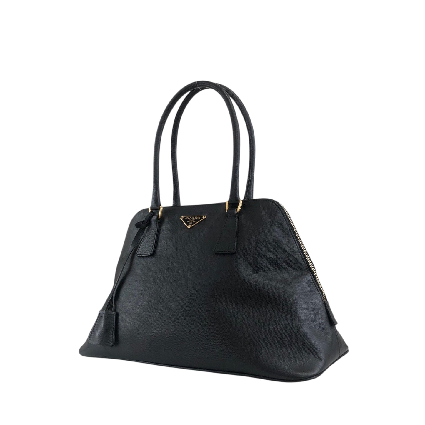 PRADA Triangle Logo Handbag Black Vintage wxkttk