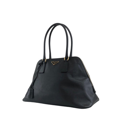 PRADA Triangle Logo Handbag Black Vintage wxkttk