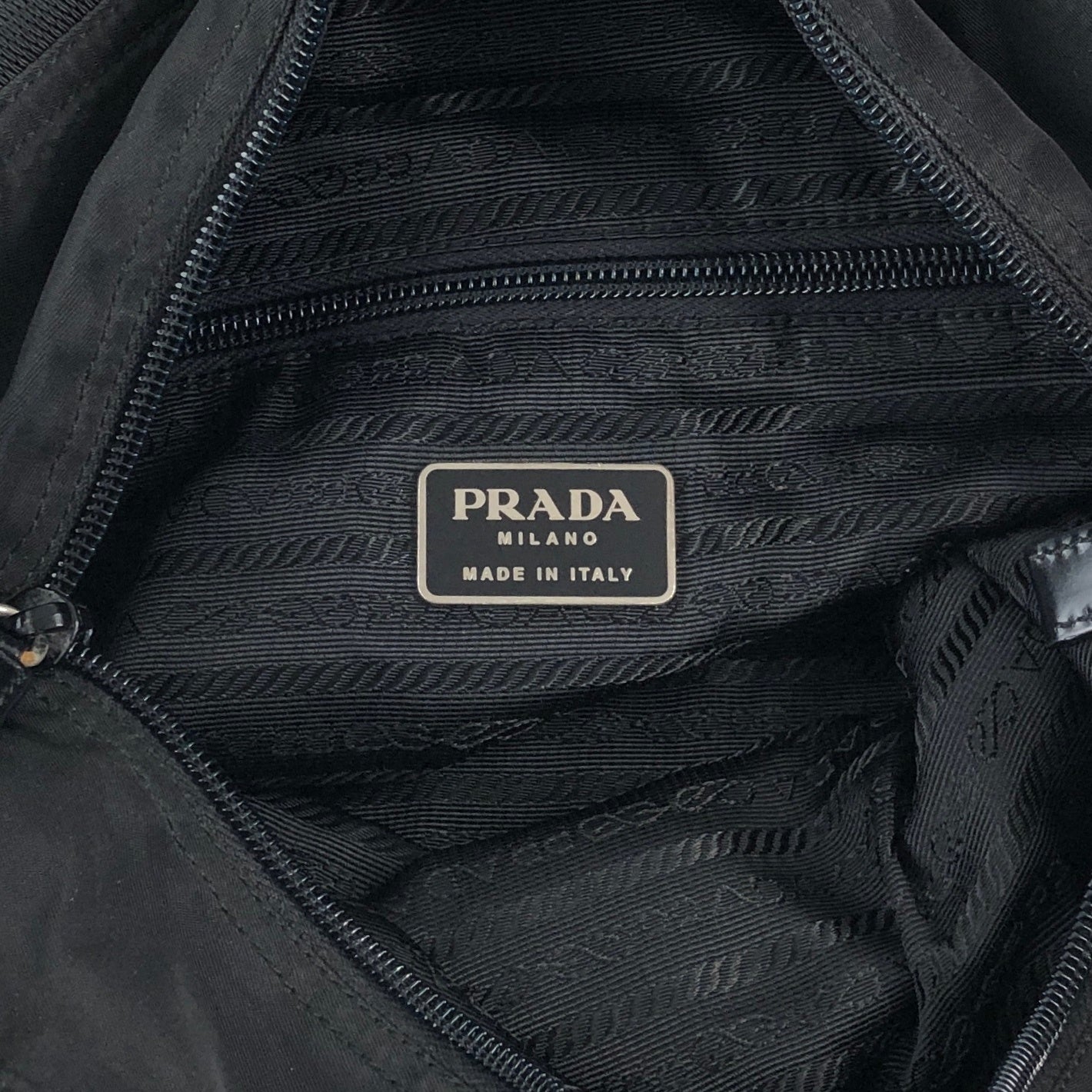 PRADA Tessuto Triangle Logo Totebag Black Vintage dmp62y
