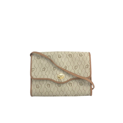 Christian Dior Honeycomb Pattern Shoulder bag Beige Vintage j4tc6b