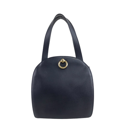 CELINE Gancini Handbag Totebag Navy Vintage m3p466