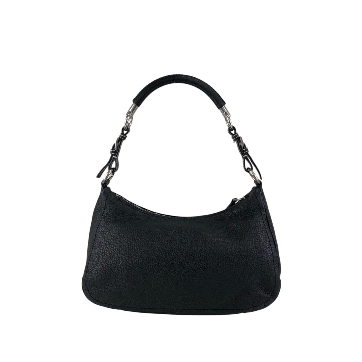 PRADA Triangle Logo Shoulder bag Hobobag Black Vintage 5at4nv