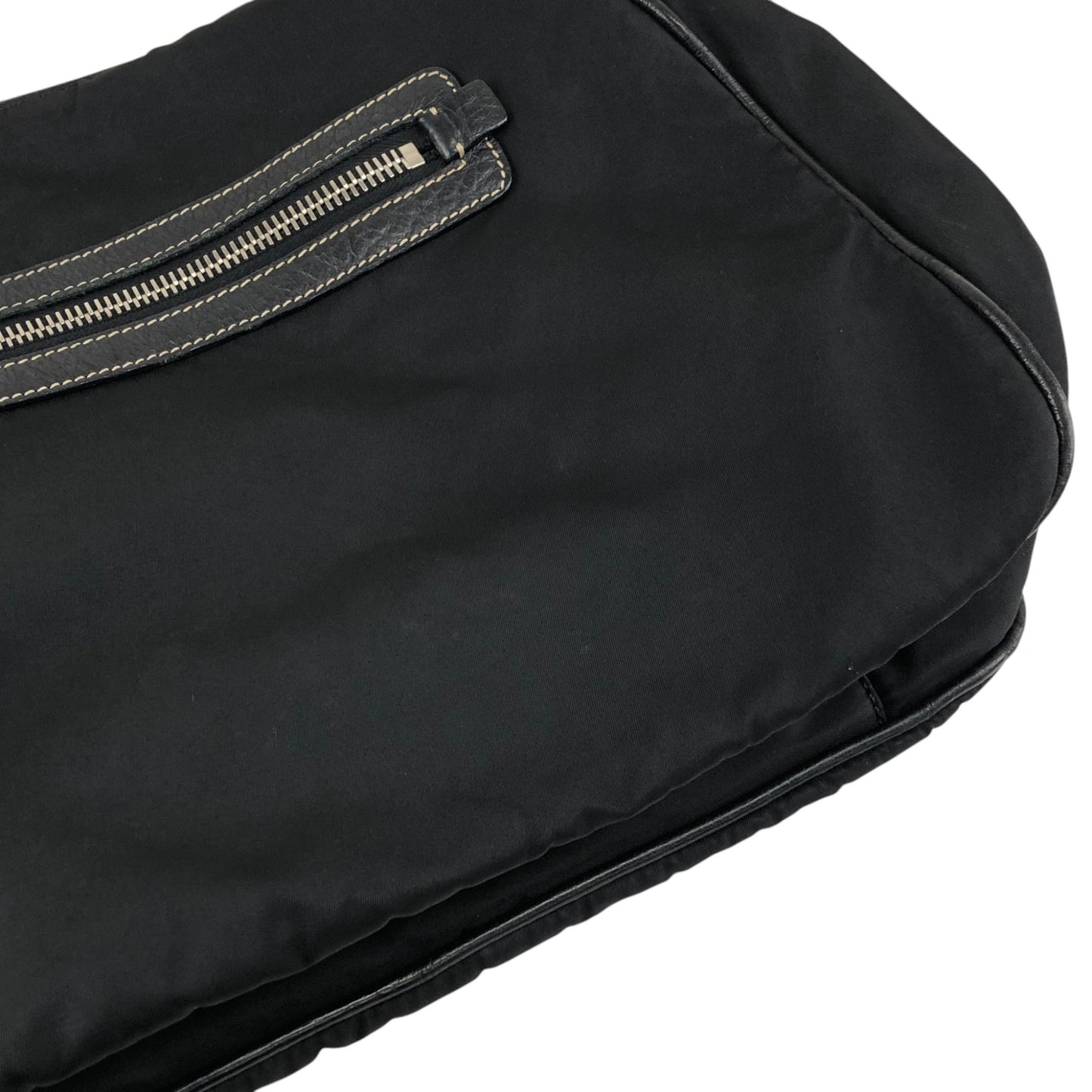 PRADA Tessuto Triangle Logo Shoulder bag Black Vintage w53g57