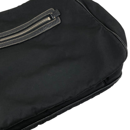 PRADA Tessuto Triangle Logo Shoulder bag Black Vintage w53g57