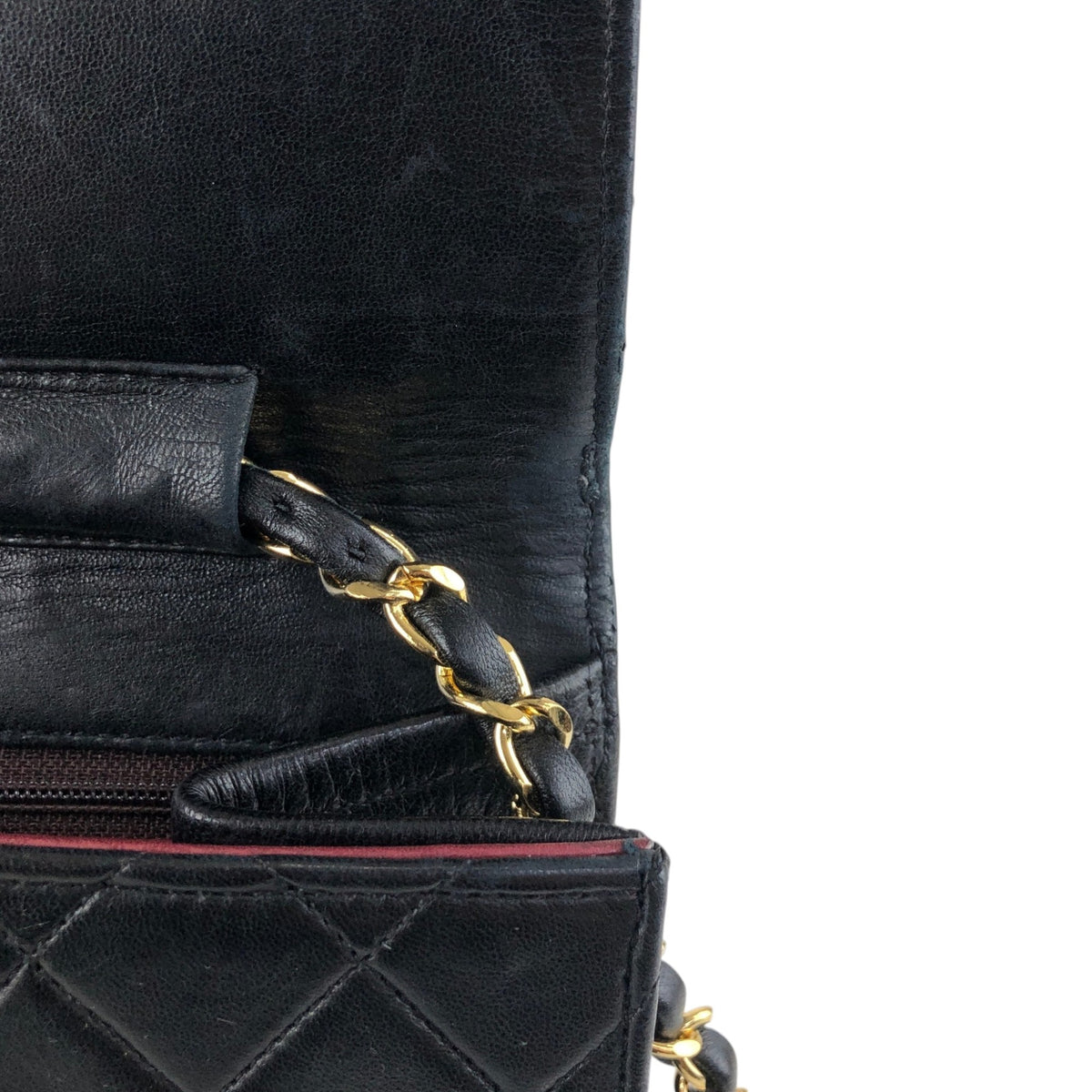 CHANEL Matelasse Coco Mark Chain Shoulder bag Black Vintage bx28zt