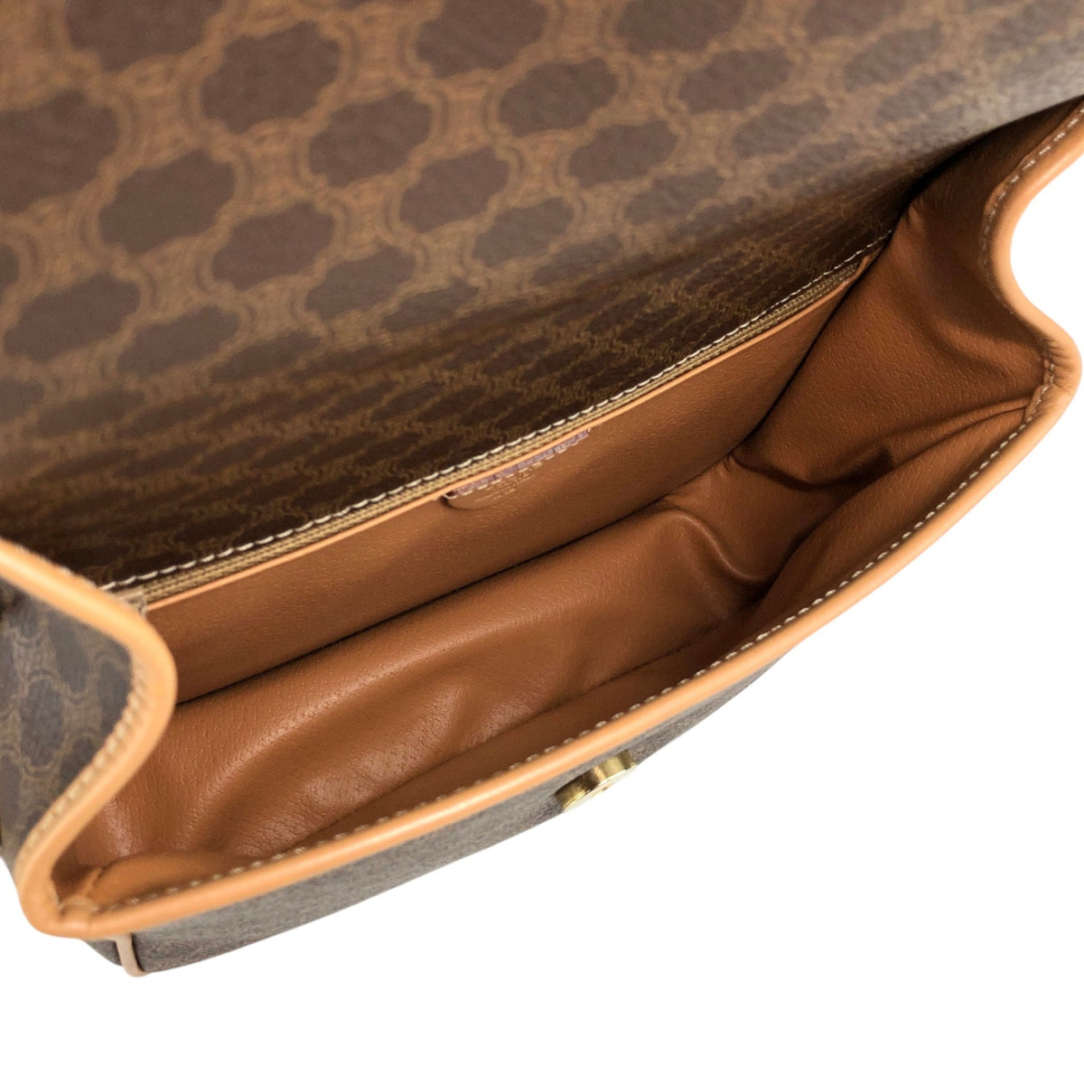 CELINE Macadam Circle Logo Shoulder bag Brown Vintage 4ks7pb