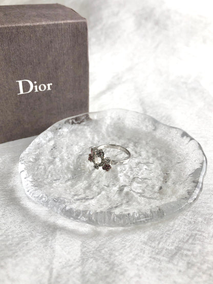 Christian Dior Rhinestone Ring Silver×Pink Vintage ud6td8