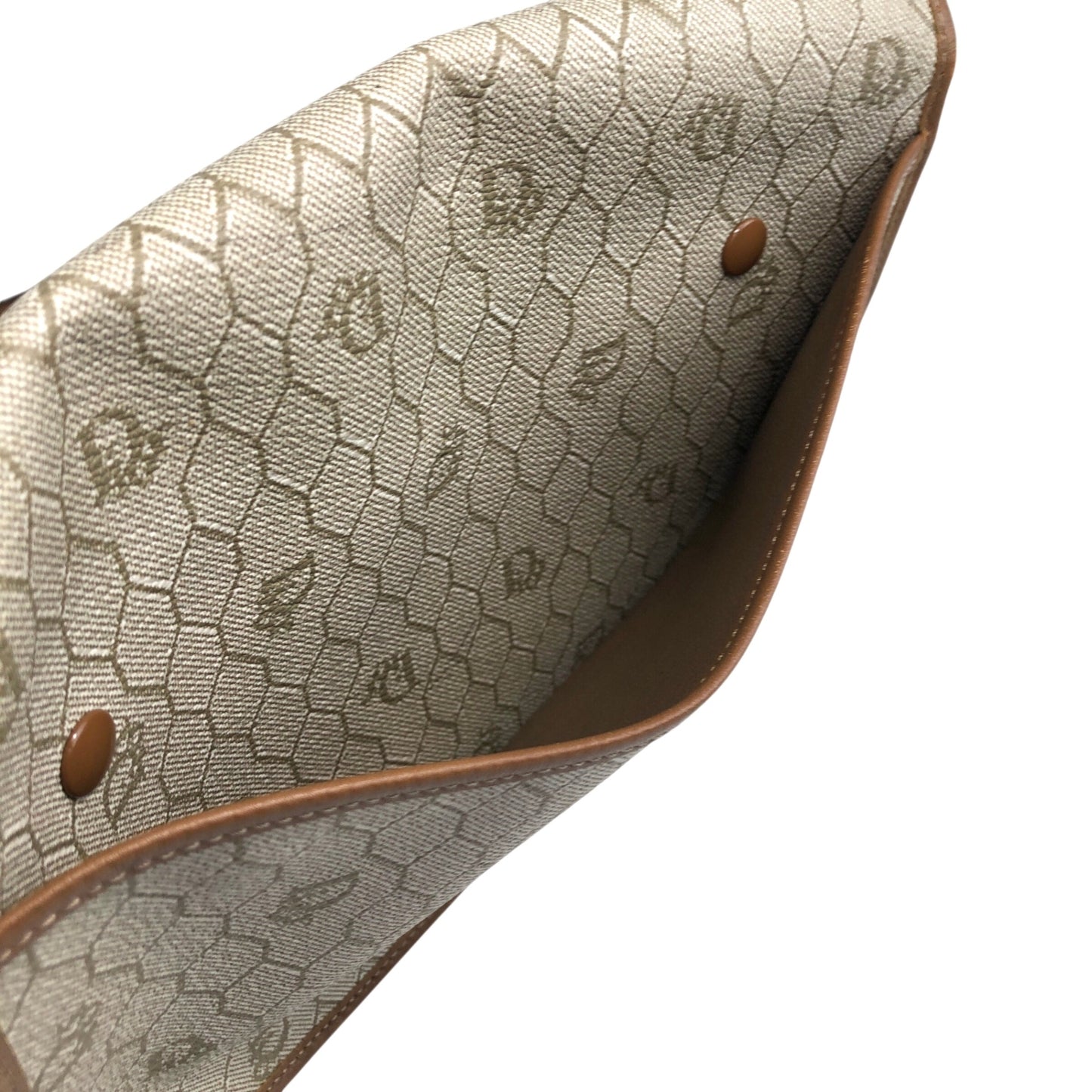Christian Dior 蜂巢圖案單肩包 米色復古 j2d6mz