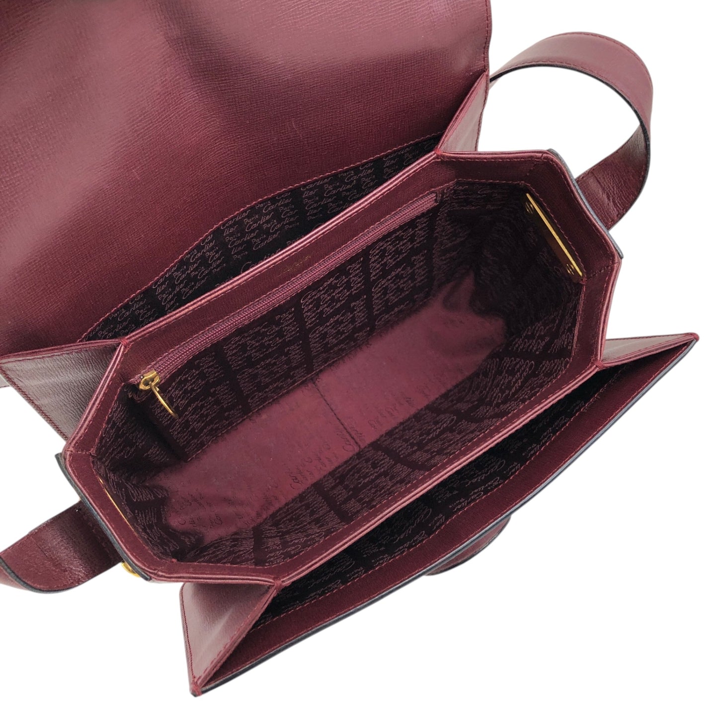 Cartier Turn Lock  Shoulder bag Bordeaux Vintage mjvugd