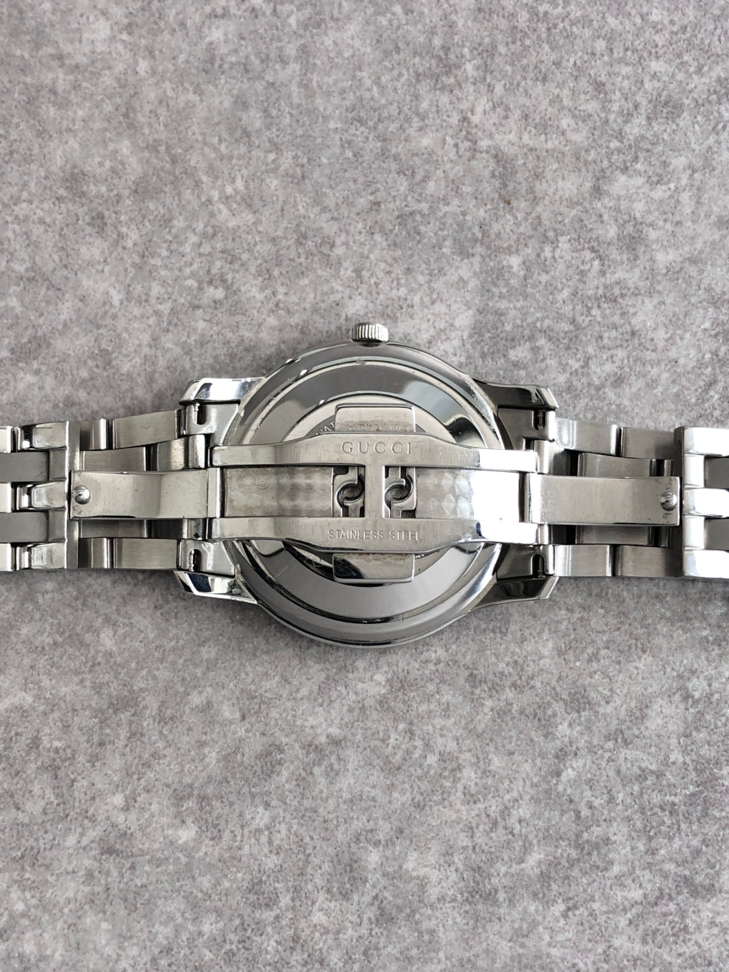 GUCCI Logo Quartz Watch Silver 5500XL Vintage 2k2yhu – VintageShop