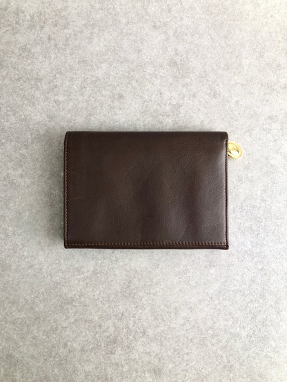 Christian Dior CD Logo Folded Wallet Brown Vintage 7ypju8