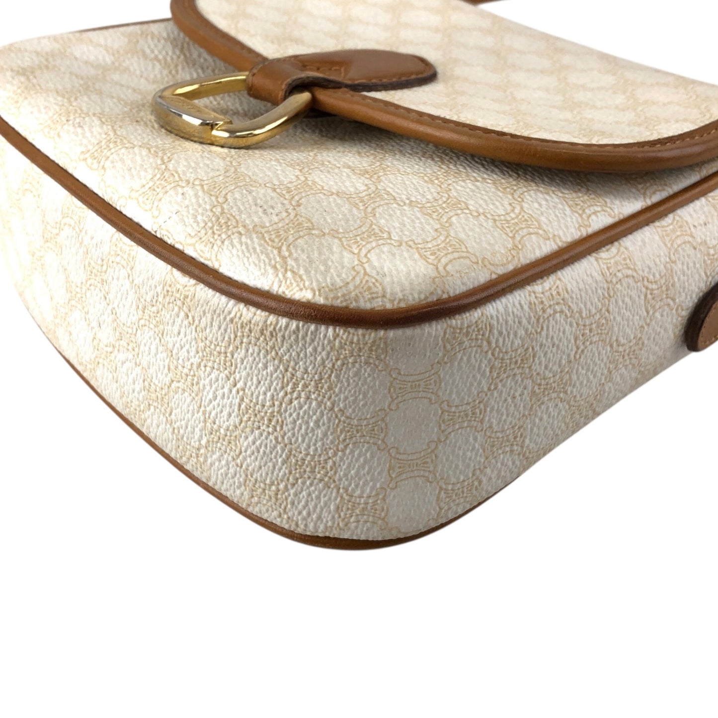 CELINE Macadam Horse Bit Shoulder bag White Vintage ctjind