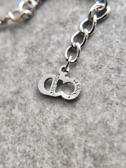 Christian Dior CD Logo Necklace Silver Vintage pfrat8