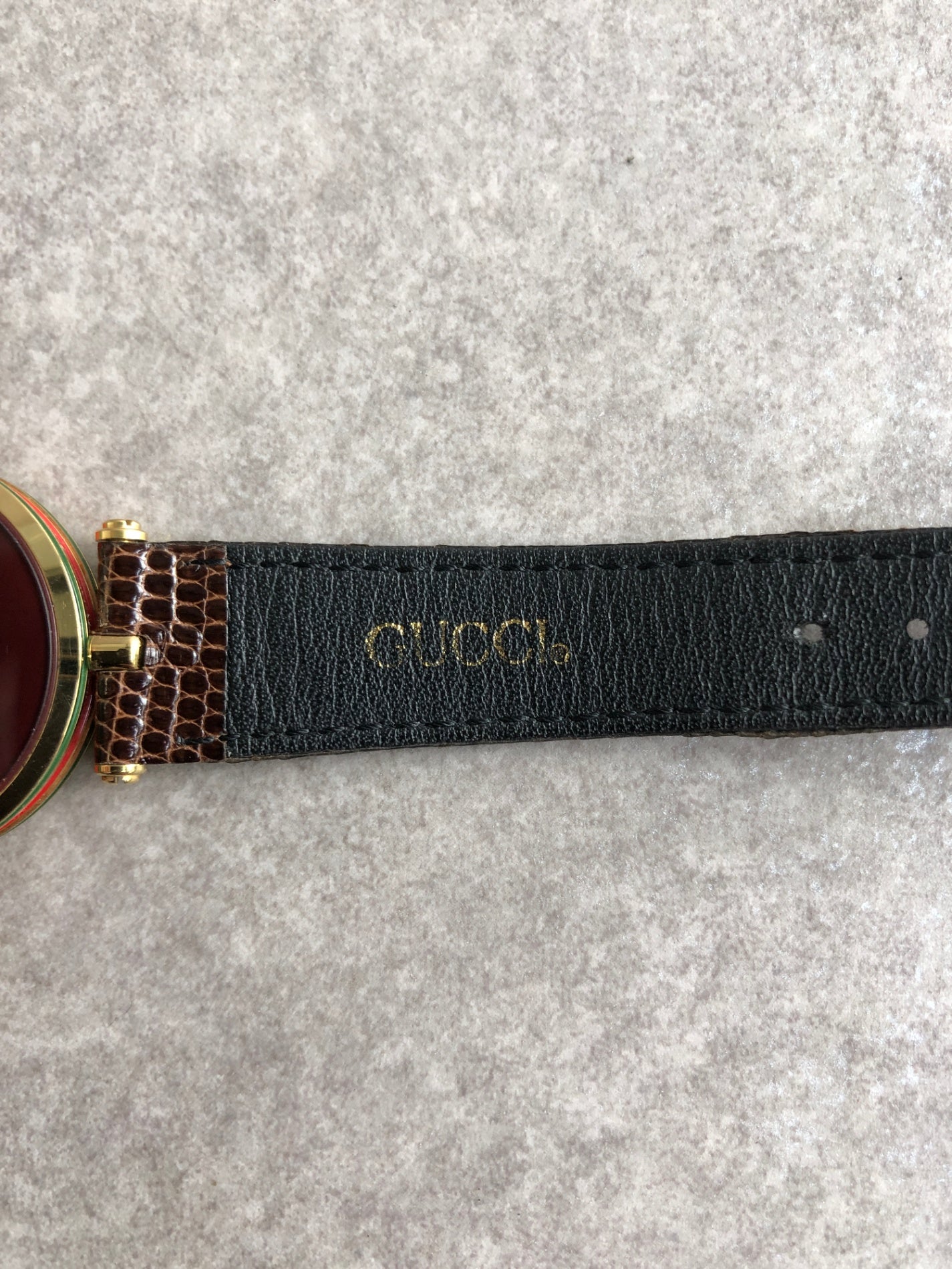 GUCCI Sherry Line Quartz Watch Brown×Gold Vintage vng8gz