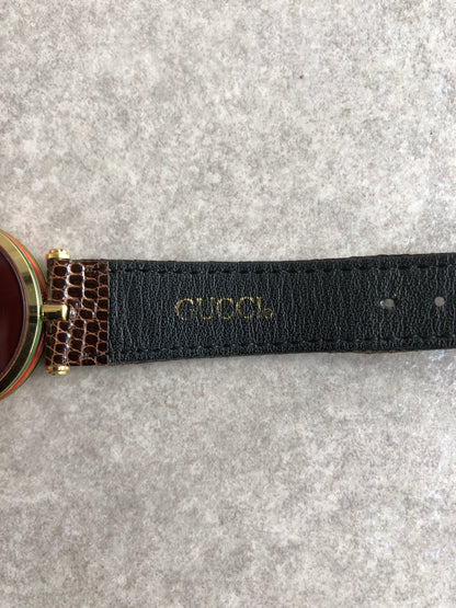 GUCCI Sherry Line Quartz Watch Brown×Gold Vintage vng8gz