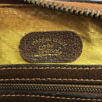 GUCCI Sherry Line GG Canvas Handbag Boston bag Brown Vintage pcefbw