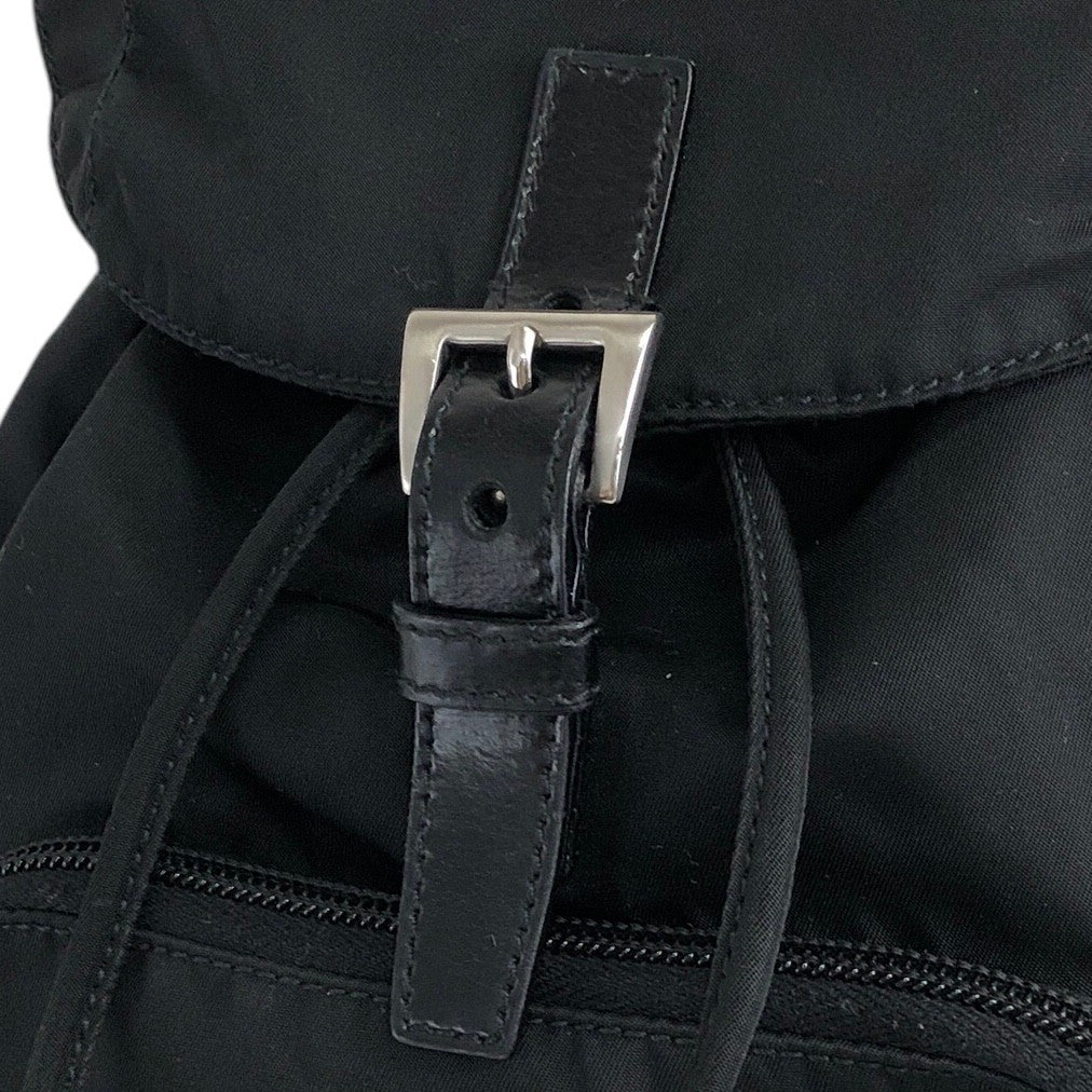 PRADA Triangle Logo Front Pocket Backpack Black Vintage wwwtfy